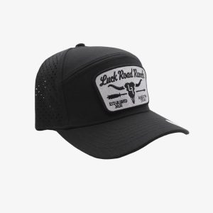 Black Logo Square Perforated Hat